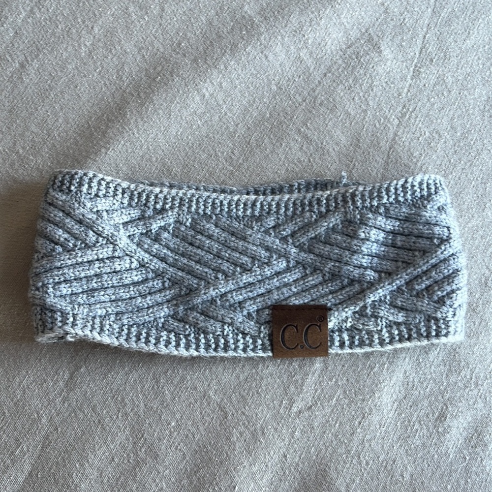 CC Beanie Diagonal Criss-Cross Patterned Head Wrap